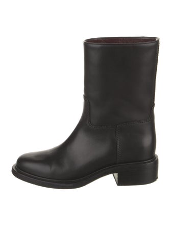 Chanel Interlocking CC Logo Leather Rain Boots