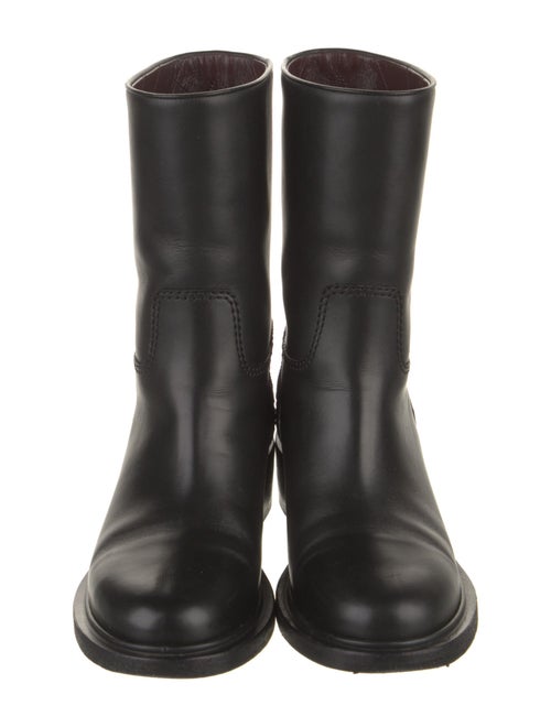 Chanel Interlocking CC Logo Leather Rain Boots