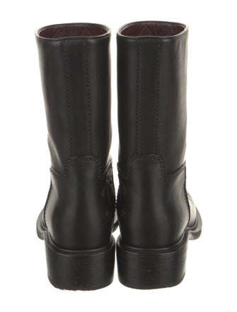 Chanel Interlocking CC Logo Leather Rain Boots
