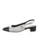 Chanel Interlocking CC Logo Leather Slingback Flats