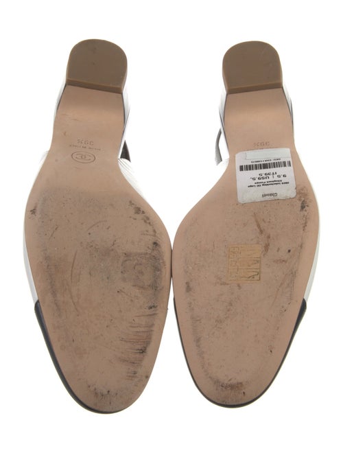 Chanel Interlocking CC Logo Leather Slingback Flats