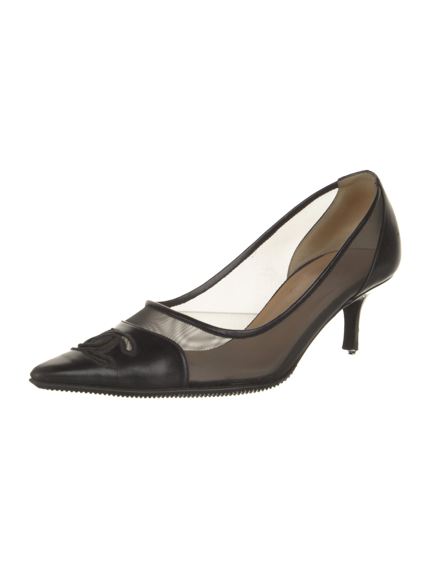 Chanel Interlocking CC Logo Leather Pumps