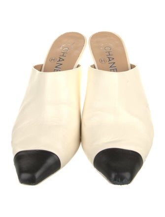 Chanel Interlocking CC Logo Leather Mules