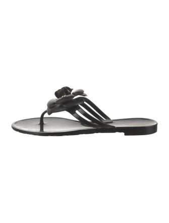 Chanel Interlocking CC Logo Rubber Flip Flops