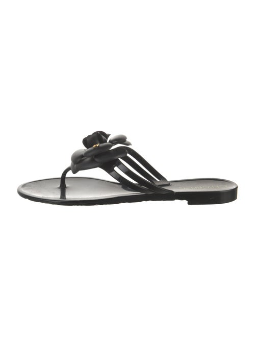 Chanel Interlocking CC Logo Rubber Flip Flops