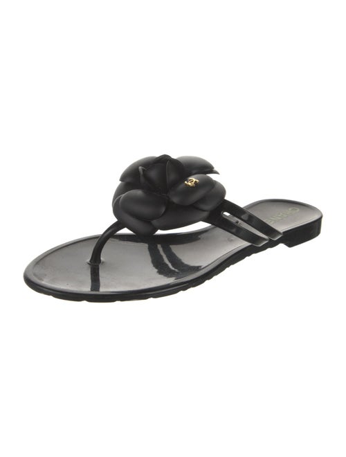 Chanel Interlocking CC Logo Rubber Flip Flops
