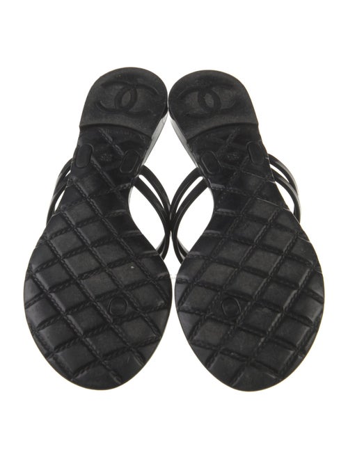 Chanel Interlocking CC Logo Rubber Flip Flops