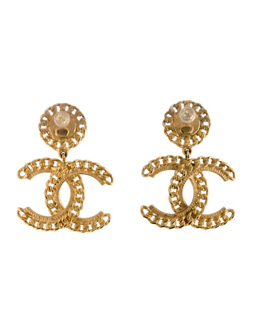 Chanel 2021 Faux Pearl CC Drop Earrings