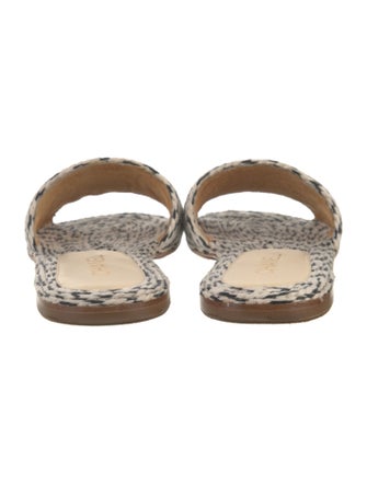 Chanel Interlocking CC Logo Tweed Slides
