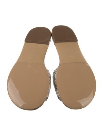 Chanel Interlocking CC Logo Tweed Slides