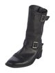 Chanel Interlocking CC Logo Leather Moto Boots