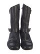 Chanel Interlocking CC Logo Leather Moto Boots