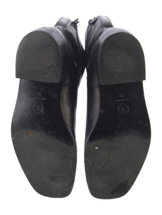 Chanel Interlocking CC Logo Leather Moto Boots