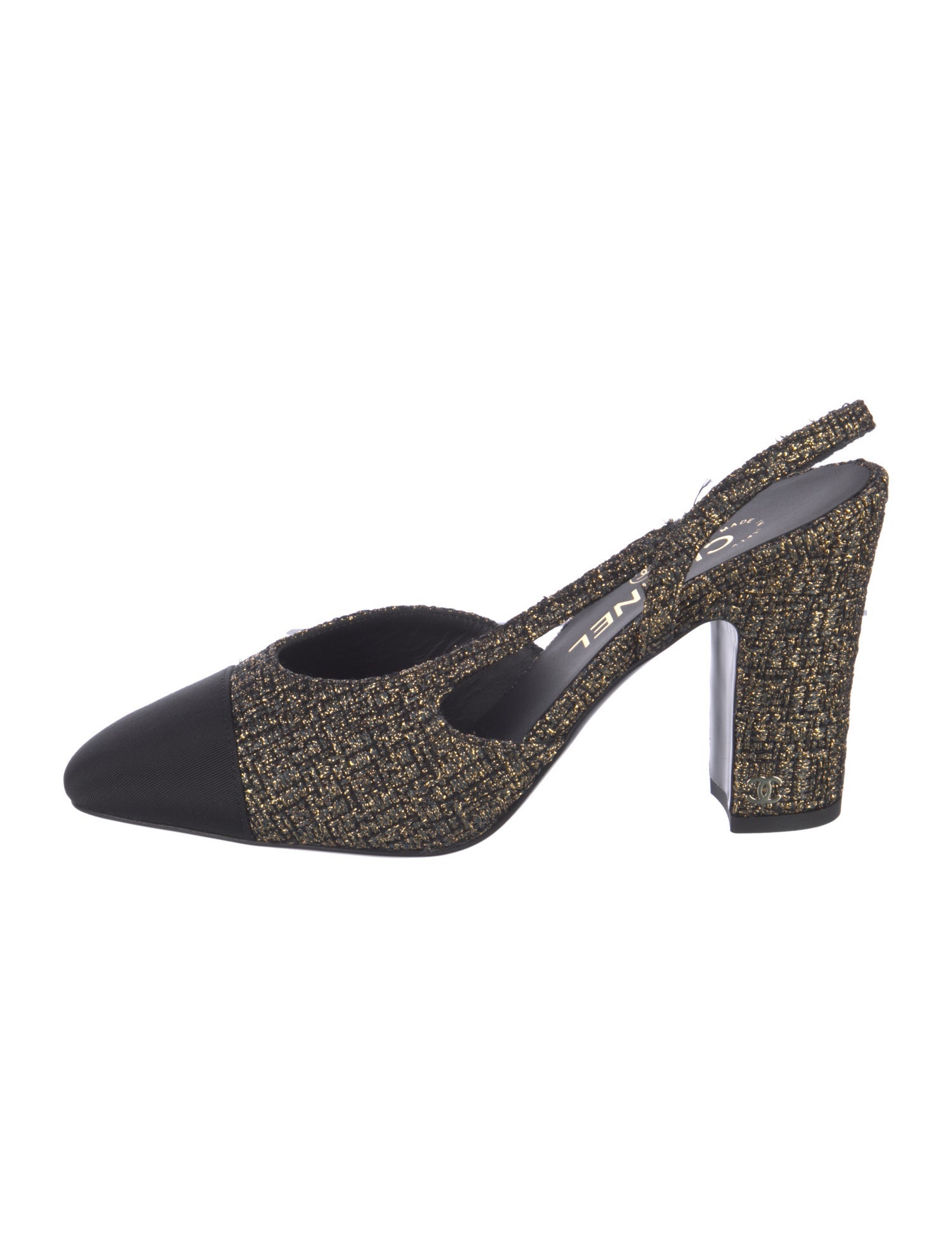 Chanel 2025 Interlocking CC Logo Slingback Pumps w/ Tags