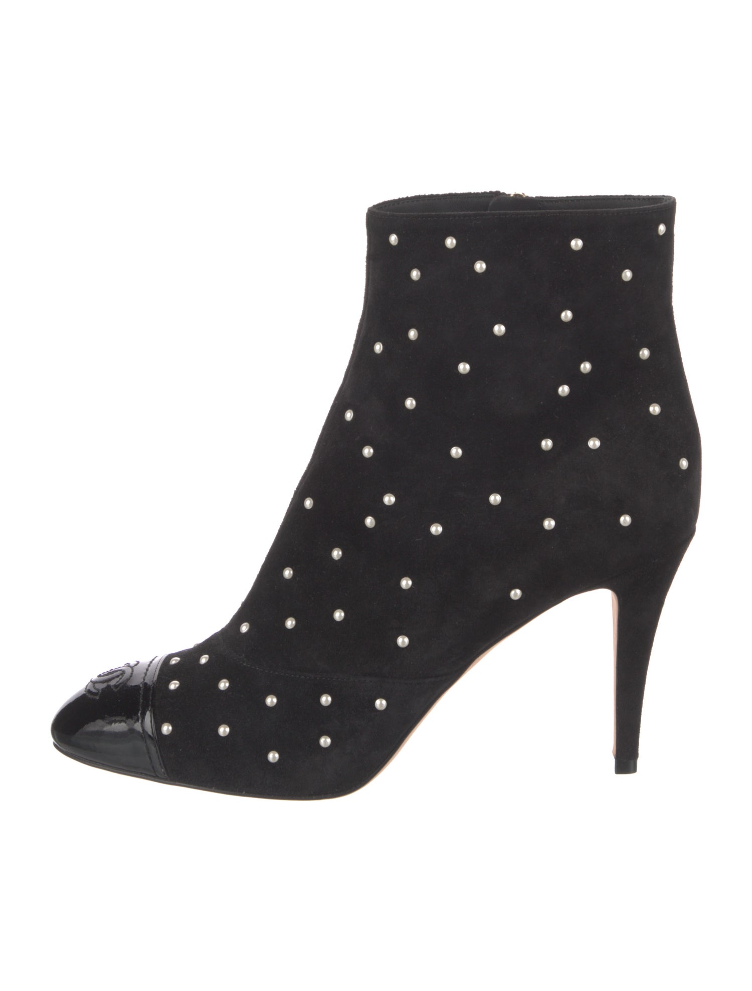 Chanel Interlocking CC Logo Suede Boots