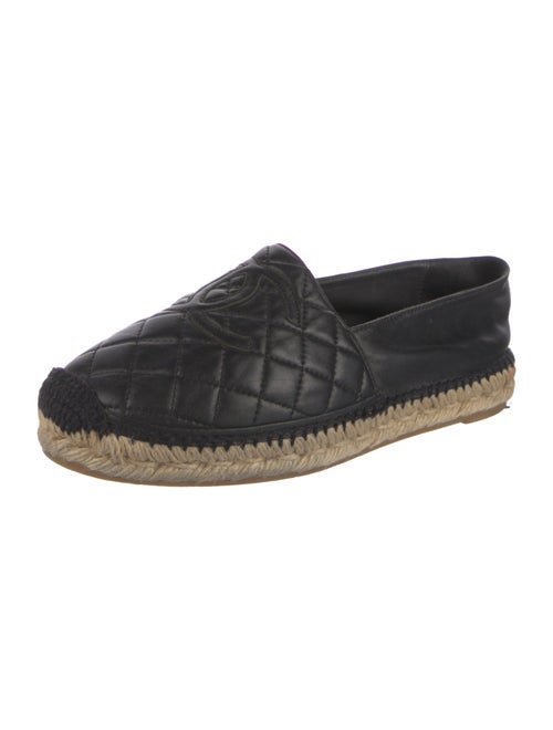 Chanel Interlocking CC Logo Leather Espadrilles