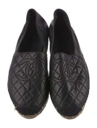 Chanel Interlocking CC Logo Leather Espadrilles