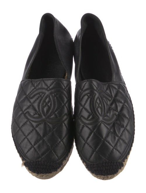 Chanel Interlocking CC Logo Leather Espadrilles