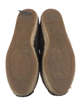 Chanel Interlocking CC Logo Leather Espadrilles