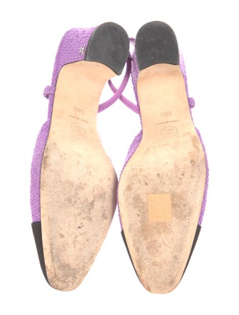 Chanel Interlocking CC Logo Tweed Slingback Pumps