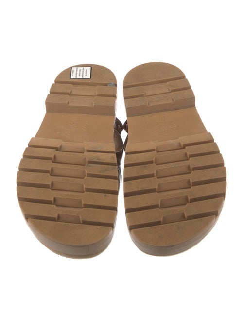 Chanel Interlocking CC Logo Leather Slingback Sandals