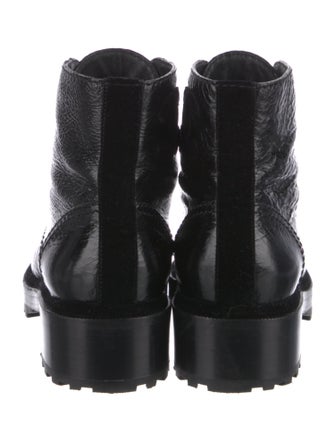 Chanel Interlocking CC Logo Leather Combat Boots