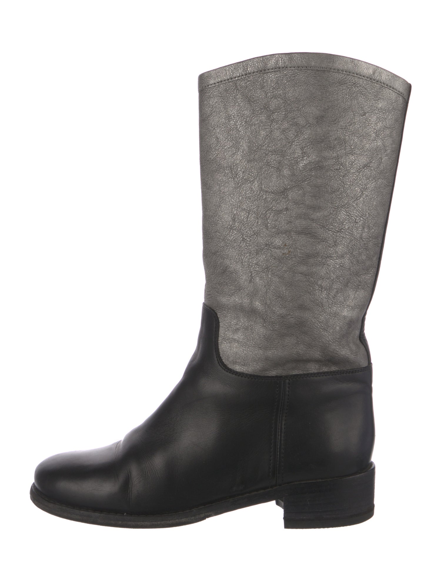 Chanel Interlocking CC Logo Leather Riding Boots