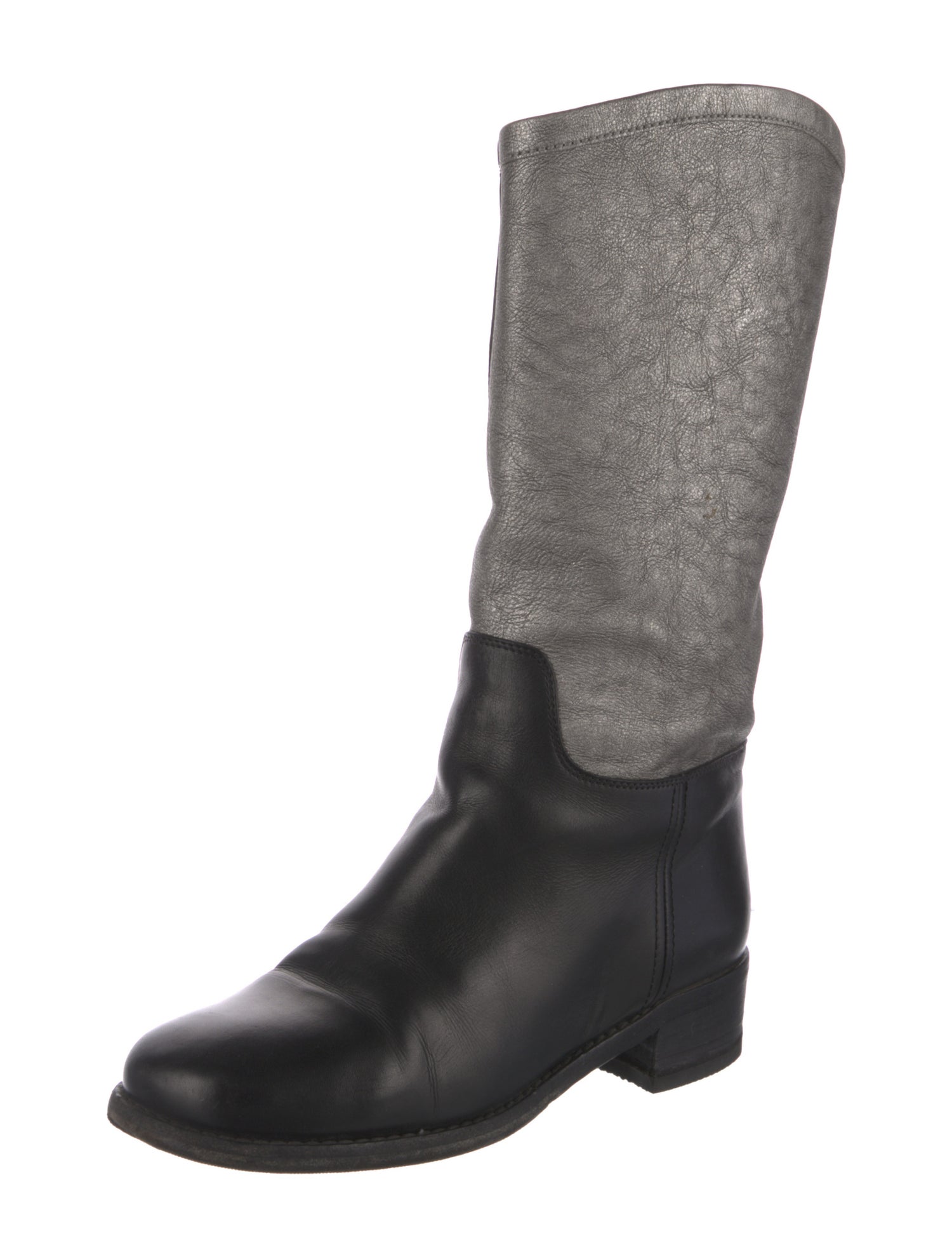 Chanel Interlocking CC Logo Leather Riding Boots