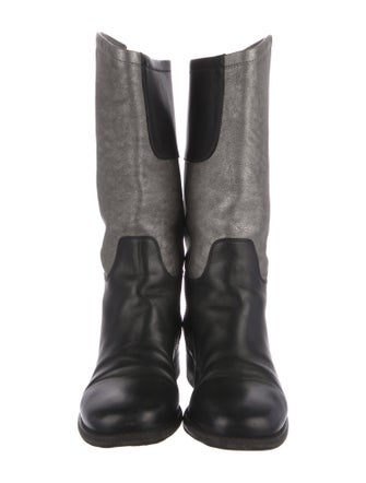 Chanel Interlocking CC Logo Leather Riding Boots