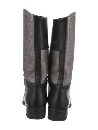 Chanel Interlocking CC Logo Leather Riding Boots