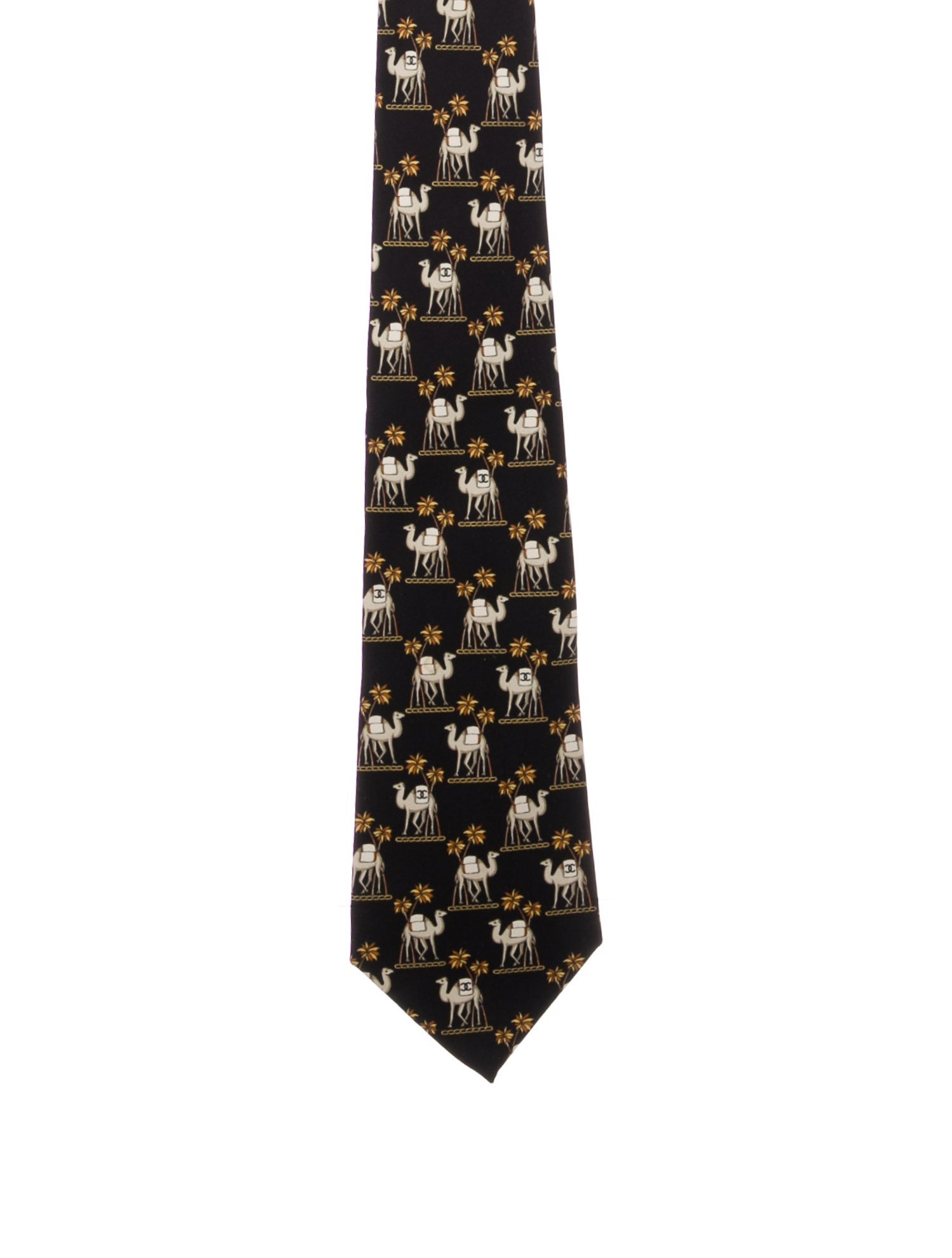 Chanel CC Camel Silk Tie