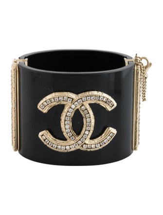 Chanel Resin & Strass CC Bangle Bracelet