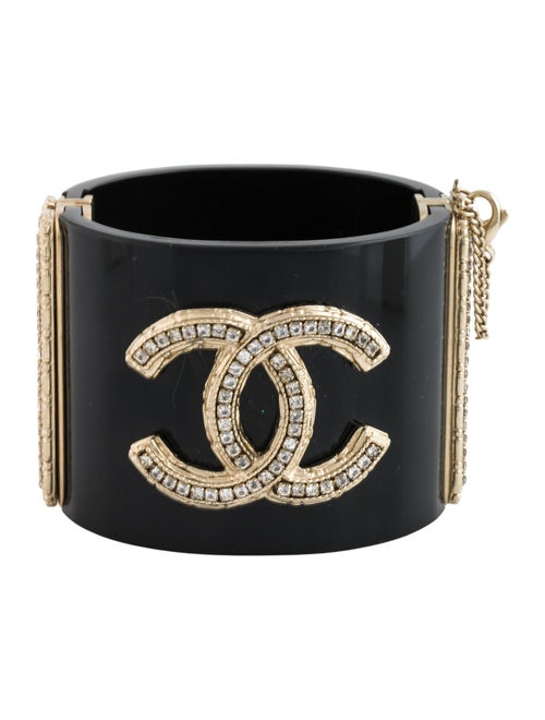 Chanel Resin & Strass CC Bangle Bracelet