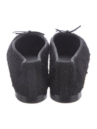 Chanel Interlocking CC Logo Tweed Ballet Flats