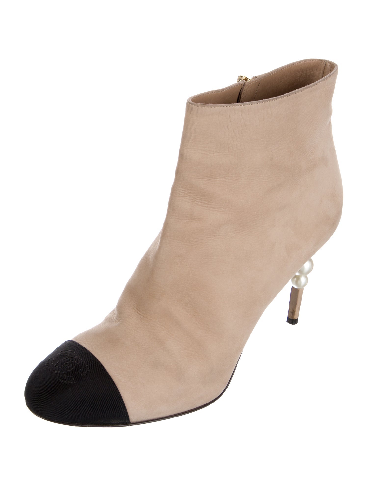 Chanel Interlocking CC Logo Nubuck Boots