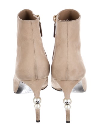 Chanel Interlocking CC Logo Nubuck Boots