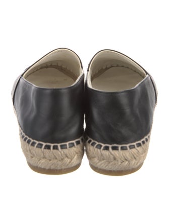 Chanel Interlocking CC Logo Leather Espadrilles