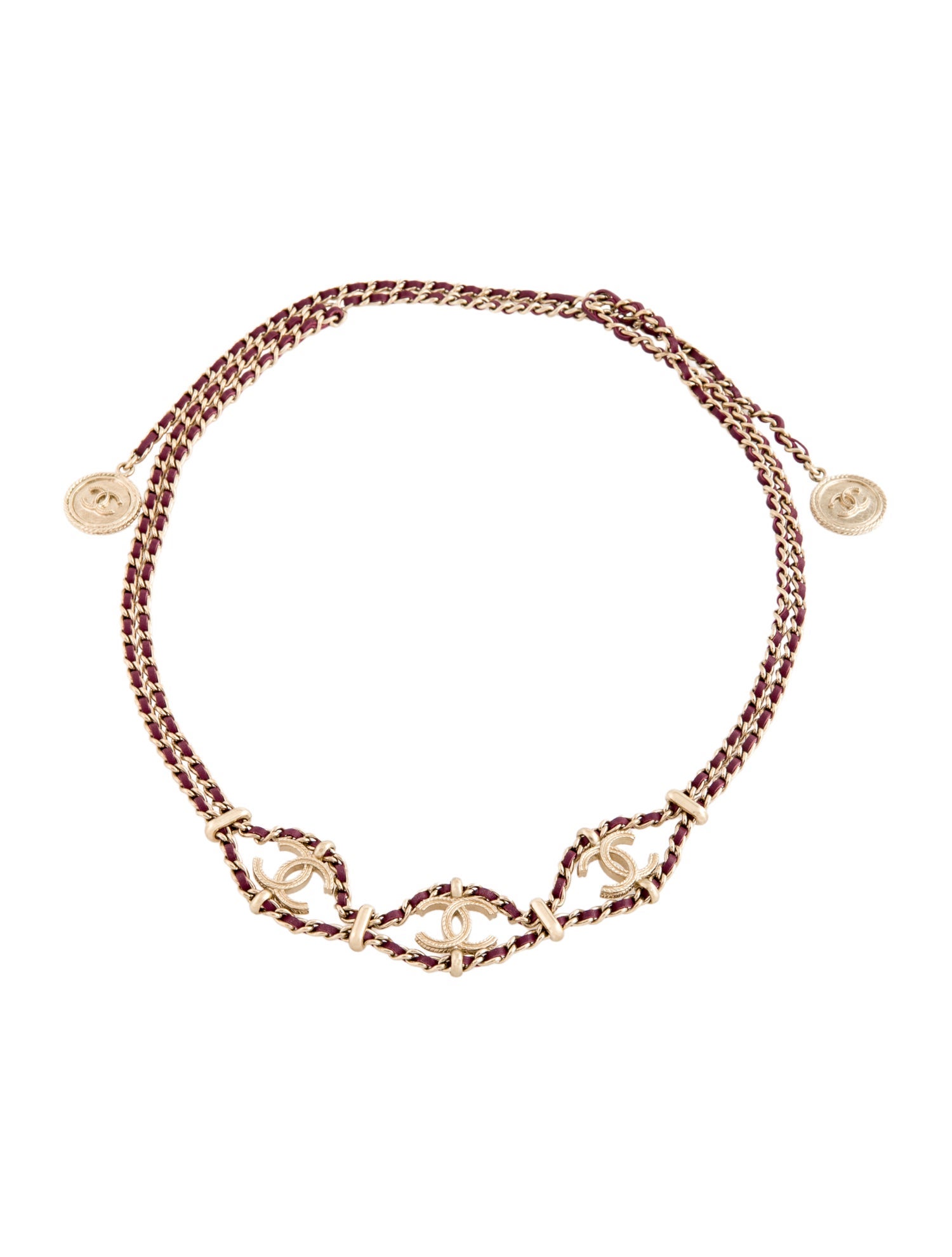 Chanel Leather CC Lariat Necklace