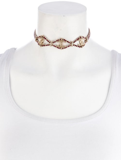 Chanel Leather CC Lariat Necklace