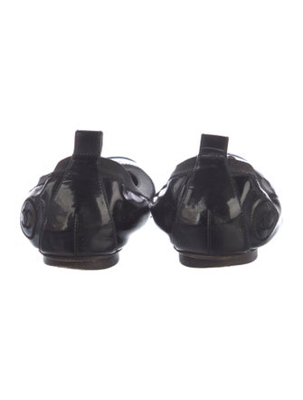 Chanel Interlocking CC Logo Patent Leather Ballet Flats