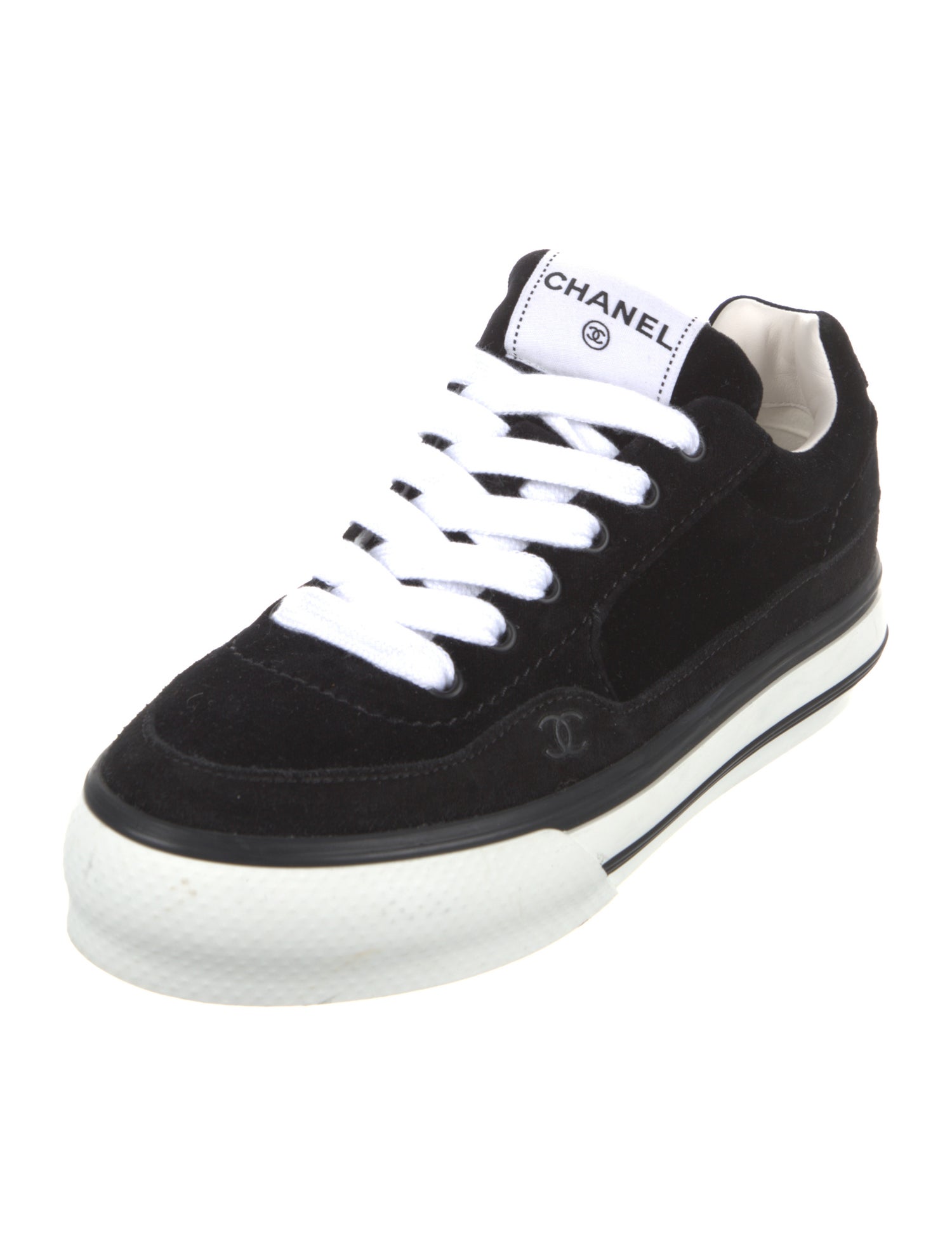 Chanel Interlocking CC Logo Suede Sneakers