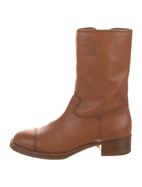 Chanel 2021 Interlocking CC Logo Moto Boots