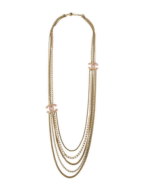 Chanel Strass CC Multistrand Necklace