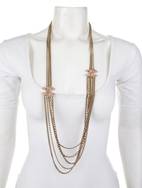 Chanel Strass CC Multistrand Necklace
