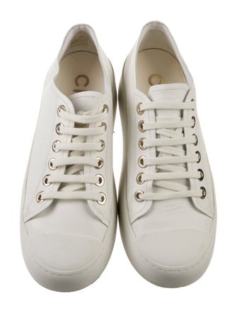 Chanel Interlocking CC Logo Leather Sneakers