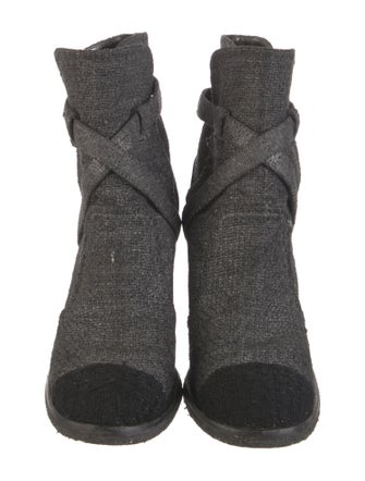 Chanel Signature Logo Tweed Boots