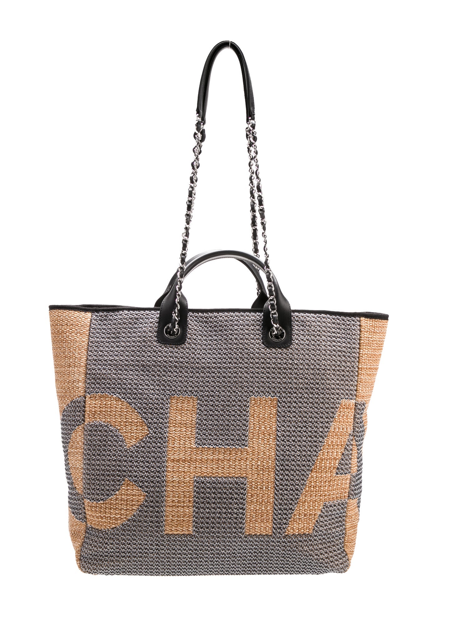 Chanel Raffia Maxi Deauville Shopping Tote