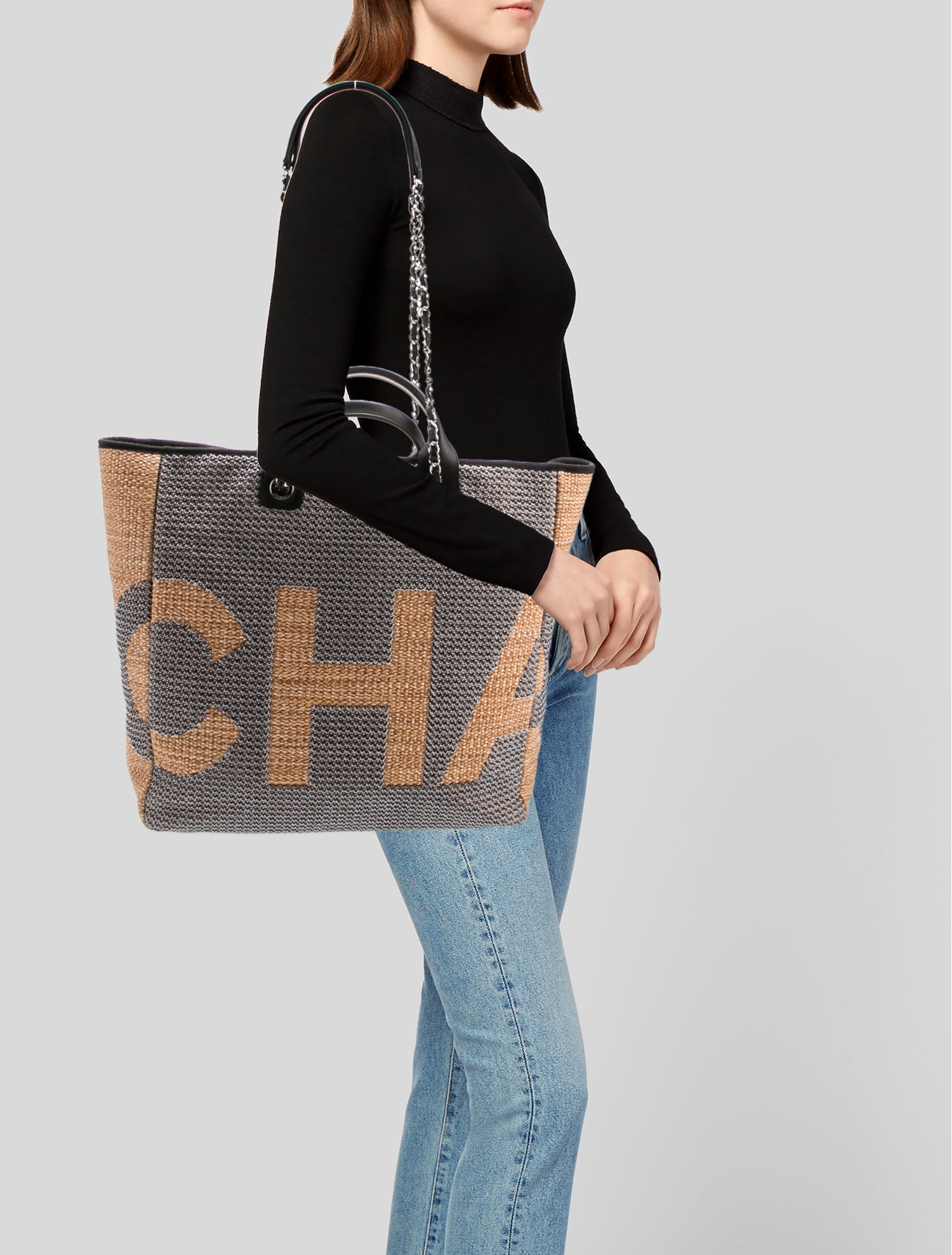 Chanel Raffia Maxi Deauville Shopping Tote