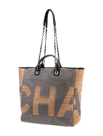 Chanel Raffia Maxi Deauville Shopping Tote