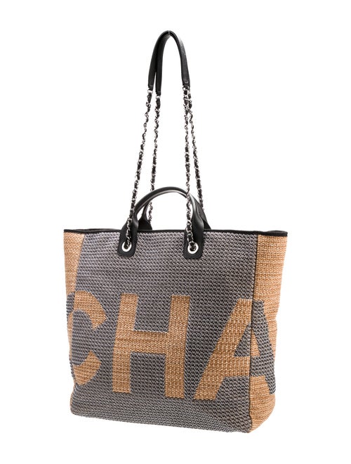 Chanel Raffia Maxi Deauville Shopping Tote